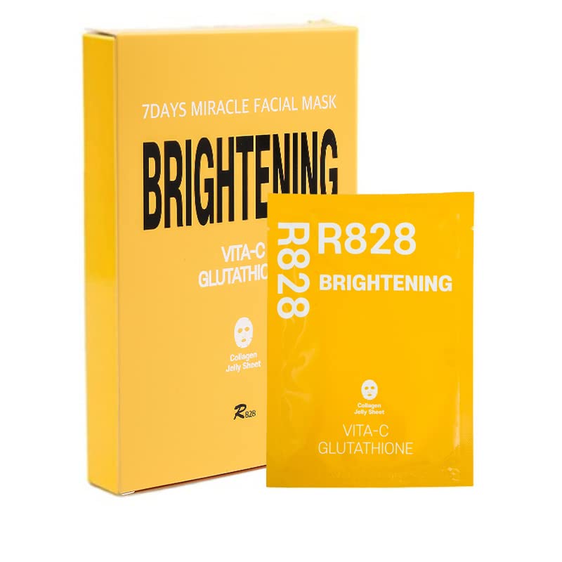R828 5 Опаковки Осветляющей Маска за лице с Незабавен Лифтинг и освежаване на лицето с Глутатионом и витамин С