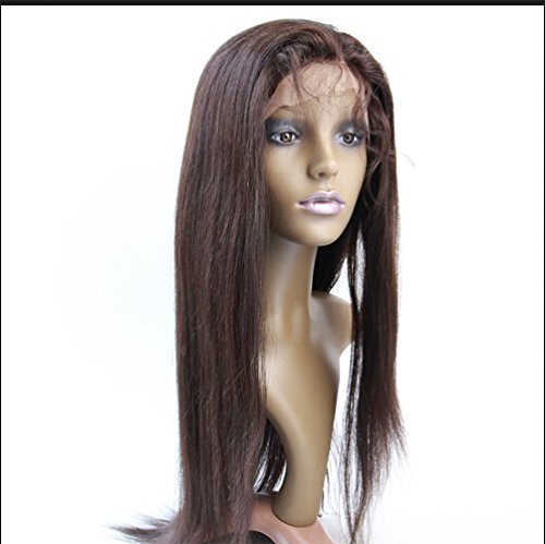 DaJun Hair 24 естествена коса, изцяло дантелен перуки, естествени права коса филипинските дева Реми, цвят 2-тъмно кафяво
