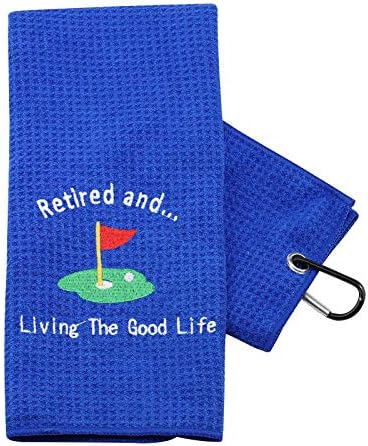 PXTIDY Забавен Подарък Пенсионер Кърпа за голф в Пенсия, за Жени, Мъже, пенсионери и живеят по-Добър Живот, Подарък за Играч На голф в Пенсия Кърпа за голф Насладете се н