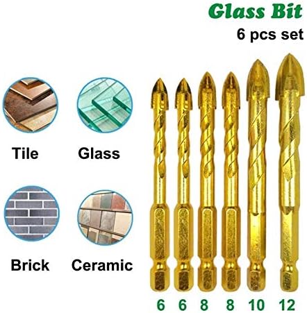 XMEIFEI резервни ЧАСТИ Набор от тренировки 6шт 1/4 Шестостенни Джолан Обрат Стъклени Парченца Титаново-Керамични Пробивна