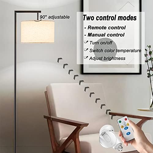Модерен Безжичен под лампа на батерии за всекидневната, под лампа с регулируема яркост на светлината и дистанционно управление,