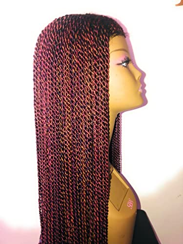 Дантела Отпред от човешки Косъм, Луксозни сплетен перука, 40 см (дължина 40 см дължина), Черен / Червен / Кафяв / Тъмно лилаво.