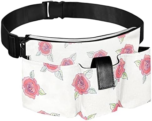 Поясная чанта с изображение на рози с цвят на слонова кост-Пътна чанта, поясная чанта за жени и Мъже, Скъпа поясная чанта