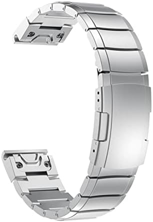 EEOM Быстросъемный каишка за часовник от неръждаема Стомана 22-26 мм за Garmin Fenix 5 5X6 6XPro 3HR/Solar/Ендуро/Descent MK1 Mk2 Mk2i Каишка на китката (Цвят: сребърен размер: 22 мм)