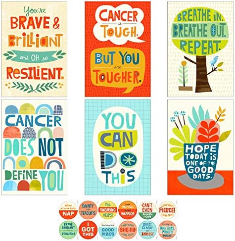 Асортимент от рекламни картички Hallmark в случай на рак, сърдечни, трудните времена (12 пощенски картички и пликове,
