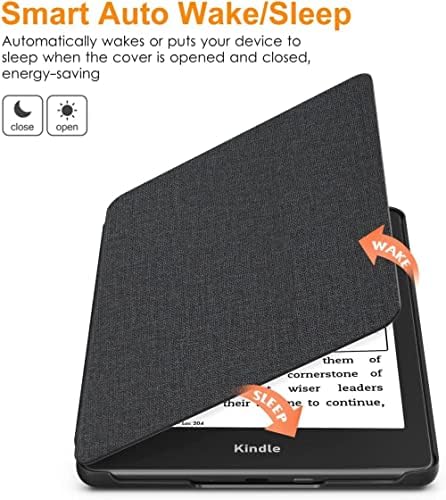 JNSHZ Нов Тънък калъф Kindle Paperwhite с 6.8 инча, калъф за сън Kindle Paperwhite 2021 инча Signature Edition 11-то поколение, здрав Текстилен Калъф Kindle Paperwhite 5 Мятно-зелен, черен цвят