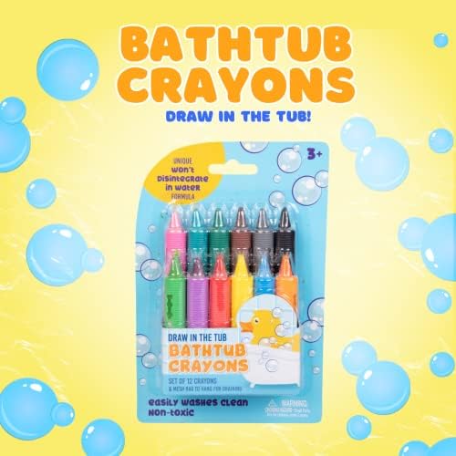 Комплект цветни моливи за баня Super Set - Комплект от 24 цвята за рисуване във вана с мрежесто чанта за съхранение в