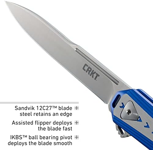 Сгъваем джобен нож Columbia River Knife & Tool Stickler за всекидневна употреба на открито под формата на острието е sandvik 12C27 с гладък ръб, на фактура заключване, Алуминиева ръкохва?