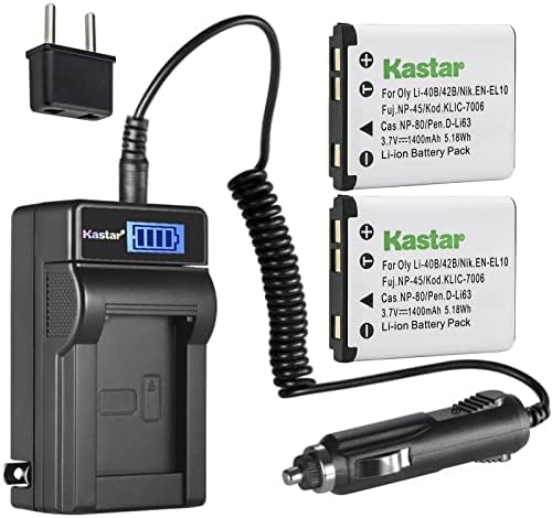 Зарядно устройство Kastar D-Li63 D-Li108 LCD AC, съвместим с батерия Pentax D-Li63 D-Li108, зарядно устройство Pentax