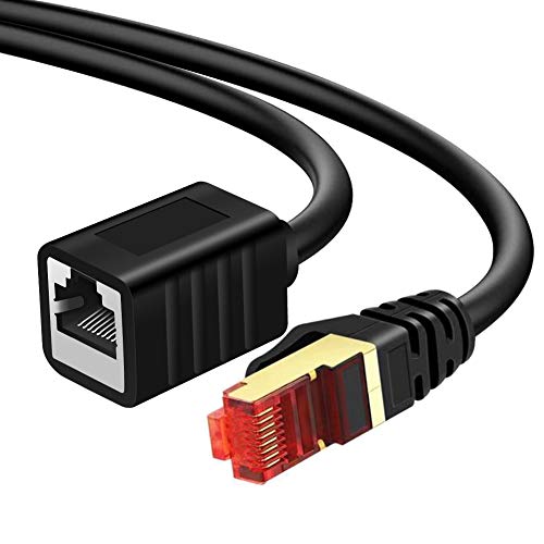 Удлинительный Ethernet кабел 3 метра, Защитен Мрежов удължител Йънг Qee Cat7 Ethernet Кабел-Адаптер RJ-45 Кабели Екраниран