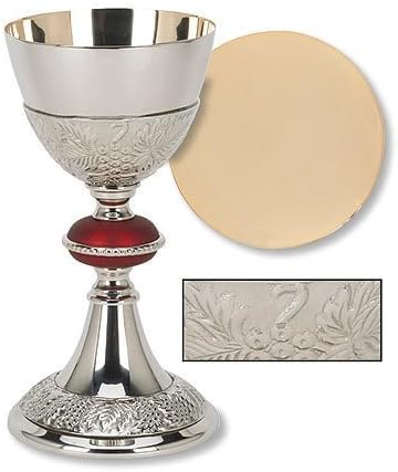 Католическата латунная купа с шарени червения възел от 24-каратово злато с гроздов модел и набор от Патен
