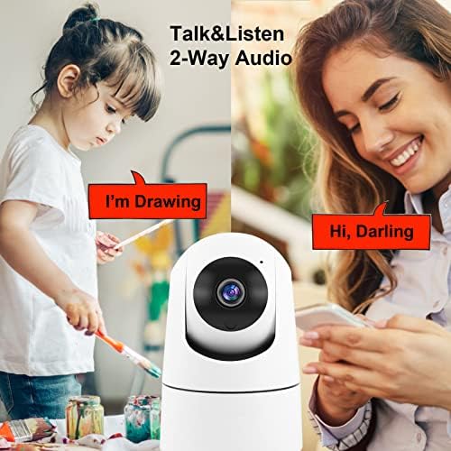 Безжична камера за сигурност Dosilkc за помещения, Двухдиапазонная WiFi Камера 1080P 5 Ghz за домашна сигурност, следи бебето за проследяване на човек с нощно виждане, Камера