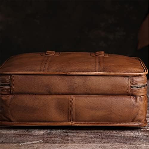 N/A Портфейл Мъжки Реколта Мъжки чанти Пътна чанта на рамото Ръчно изработени от естествена кожа, Кафяв на цвят за лаптоп