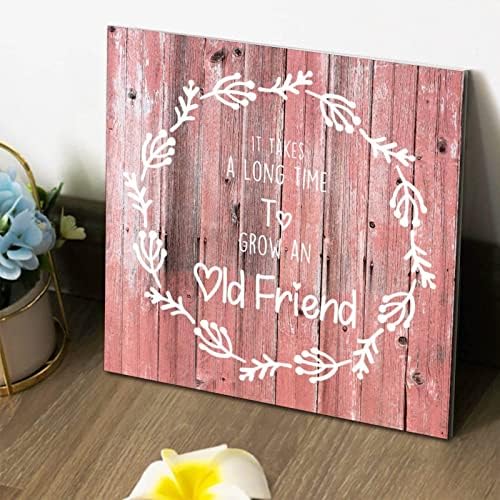 Дървени табели с надпис: Цитат на приятелството Изисква се много време, за да растат Дървена табелка Стари приятели с