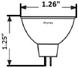 Anyray A1871Y (3 опаковки) Бистра MR11 6-Вольтовая 10-Ваттная Халогенна Велосипедна лампа 10 W 6