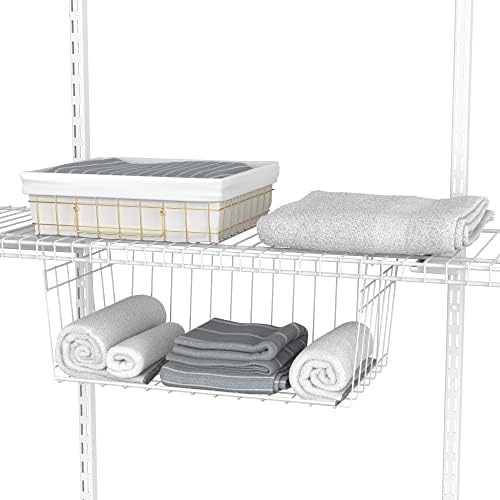 ClosetMaid Метална кошница ClosetMaid, Органайзер с 3 чекмеджета, Бяла Подвесная количката върху метална етажерка за