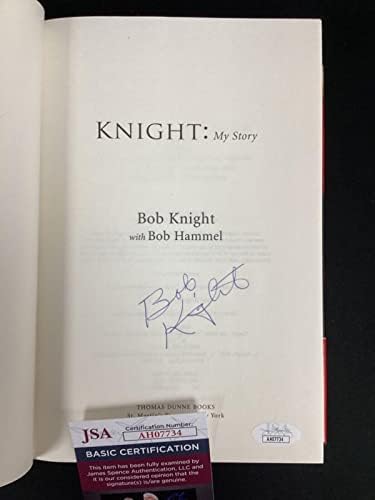 Боб Найт подписано книга Моята история на баскетбола в Индиана Hoosiers￼ Auto HOF JSA 902 - Баскетболни Топки Колеж С