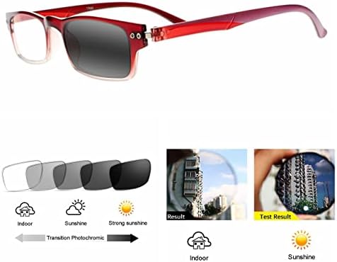 Бифокални Мъжки и Женски Квадратни Слънчеви очила TR90 UV400 с Антирефлексно покритие, Фотохромное Стъкло за четене с