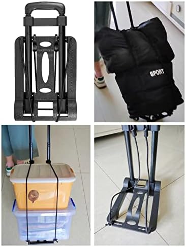 Пластмасова Сгъваема количка за багаж на 2 колела, Лесна ръчна количка мини-размер за пътуване, преместване, къмпинг