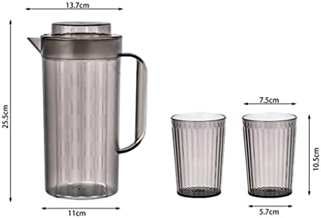 SDFGH Кана за студена Вода с Чаши Прозрачен Набор от Стомна За Вода с Голям Капацитет на Каната Черен, 1 2 Чаша Чайник