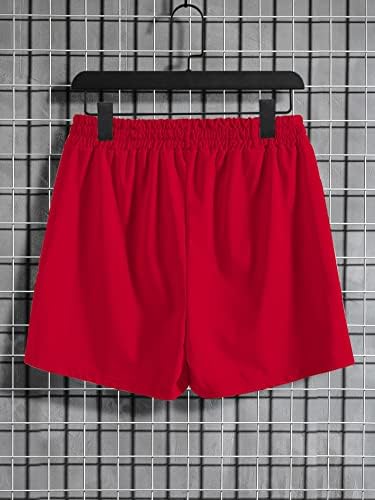 WDIRARA Мъжки къси Панталони с графичен принтом Colorblock, Завязками на талията и Активни джобове