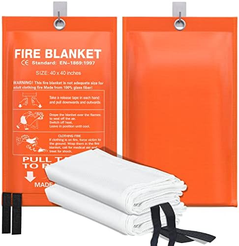 Противопожарно одеяло за дома и кухнята - 2 на опаковката 40 x 40 Огнестойкое Защитно одеало за извънредни ситуации,
