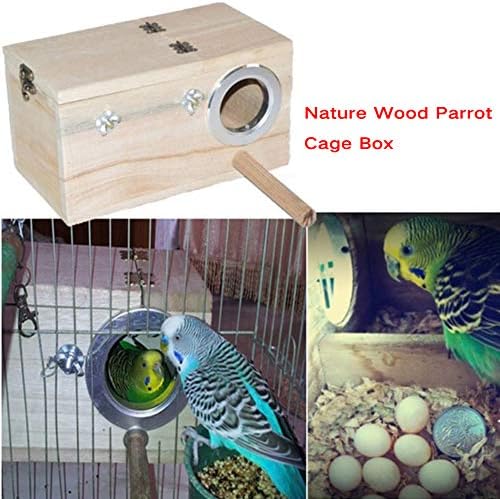 Just E Joy Дървена Гнездовой Кутия За Отглеждане на Папагали - Дървена Гнездовой Кутия за по-Малките Птици, Вълнообразни