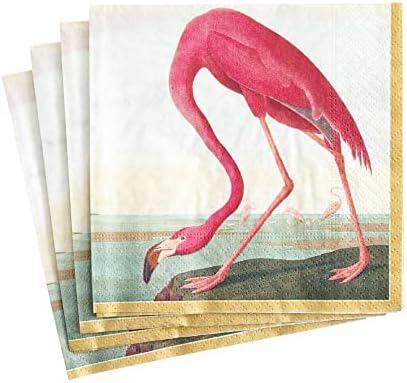 Хартиени Кърпички за Гости Caspari Audubon Birds, по 15 броя В опаковка, Розови