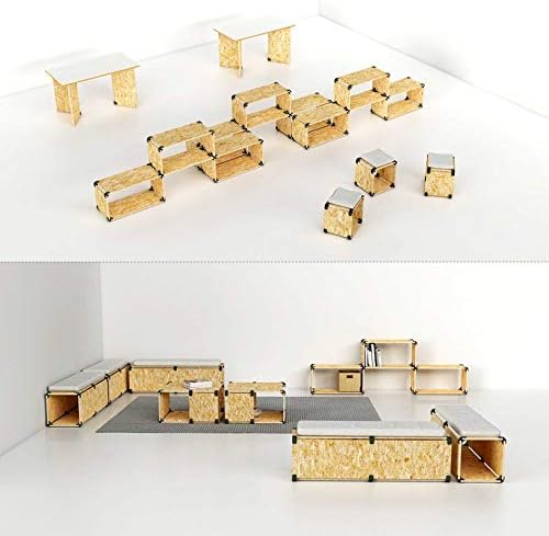 Съединители Playwood за монтаж на модулна разтегателен мебели и съхранение без инструменти (Бял, 90 градуса, 1 кутия)