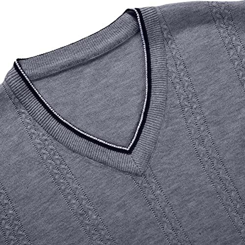 Мъжки Пуловер-Жилетка KUDORO Slim Fit за Мъже Casual Вязаный Пуловер Без Ръкави с V-образно деколте и Копчета от смес