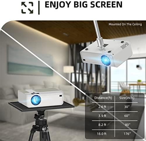 Мини проектор WDBBY T4 3600 Лумена С поддръжка на Full HD 1080P led Проектор с голям екран, Преносим за Домашно кино