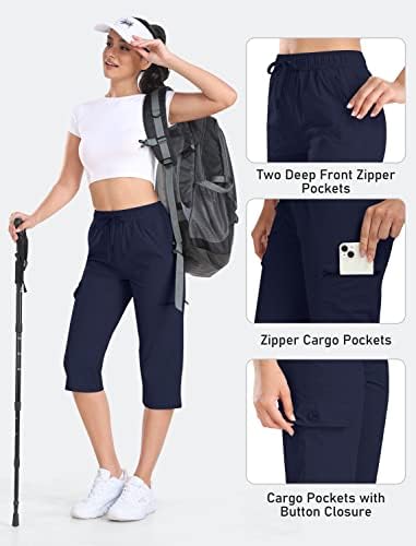 Дамски туристически Панталон-карго MoFiz с Джобове, Спортни Панталони-капри за Жените, бързо съхнещи, Леки, Водонепропускливи