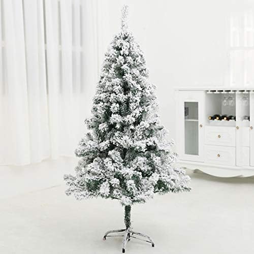 Коледно дърво от PVC със Сняг флокированием ZPEE, Изкуствена бял бор на панти с метална стойка, Коледна украса, лесно