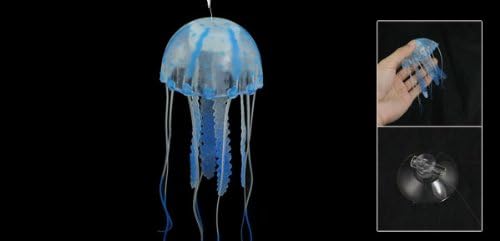 Jardin Меки Пластмасови Эмуляционное украса във вид на Медуза, за аквариум, Син / Прозрачен