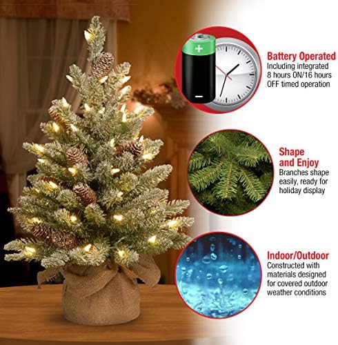 Изкуствена мини-Коледна елха Tree National Company с предварителна подсветка | Включва В себе си Малки бели led светлини