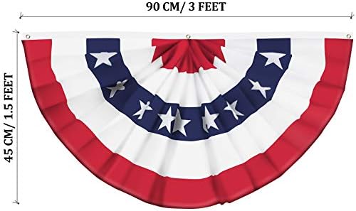 Плиссированный Метод Флаг на САЩ, американския флаг с овесени ядки, Патриотичен флаг с Половинчатым Веерным Банер, с