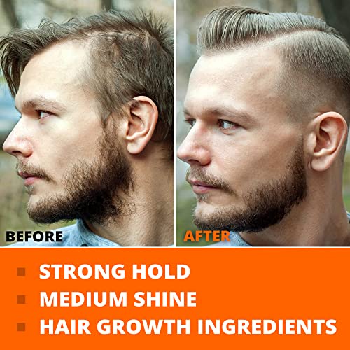Уплотняющая червило за стайлинг на коса - Средна фиксация за мъже - Съставки за растежа на косата, Биотин, Пальметта,