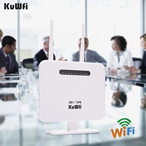 KuWFi LTE 4G Рутер със слот за SIM-карти са Отключени 4G Безжичен Рутер, Точка за достъп Wi-Fi Поддръжка на LTE FDD B2/B4/B5/B12/B13/B17/B18/B25/B26