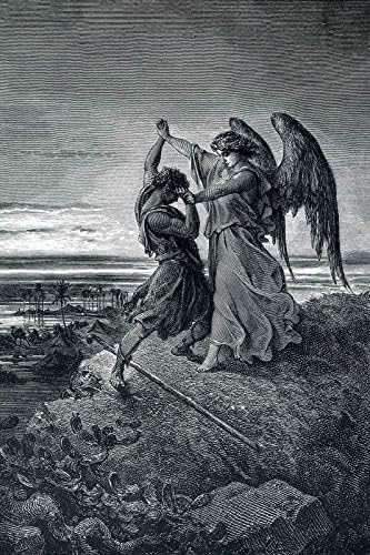 Гюстав Доре - Яков се Бори с Ангела (1855) - Рисованный Плакат, Принт, Художествена Лидице Табела, Стенни Желязна Рисувани,