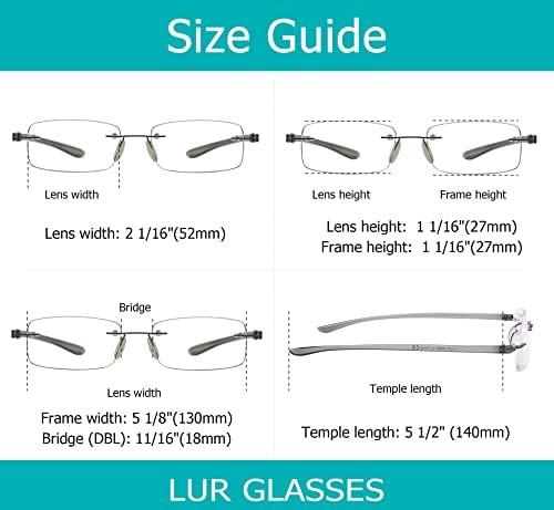 LUR 7 опаковки очила за четене без рамки + 3 опаковки очила за четене в полукръгла рамка (общо 10 двойки ридеров + 3,50)