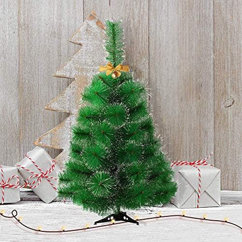 ШИПТ Изкуствена Коледна елха Коледна Елха с Пластмасова Поставка, Зелени Борови игли с ефекта на Сняг