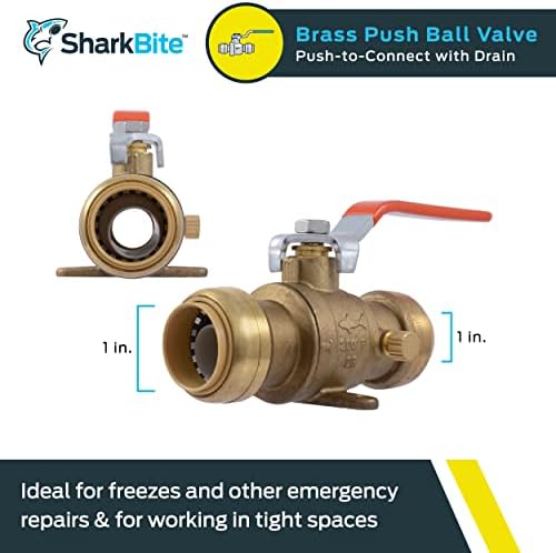 Сферичен кран SharkBite 1/2 С Сливным дупка И Монтаж за монтиране на стена, Притискателния За да се Свържете Латунного
