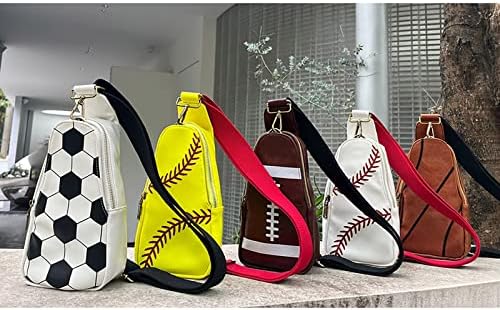 Мъжки Дамски Модни Бейзболна Чанта През рамо, Футбол, Баскетбол Нагрудная чанта, Спортна Бейзболна чанта-Месинджър (Бейзбол-W,