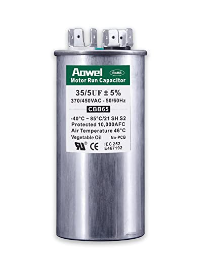 Кондензатор двойна стартиране Aowel 35/5 icf MDF от 370 до 440 В CBB65 за ОВКВ, климатици, стартиране на двигателя променлив