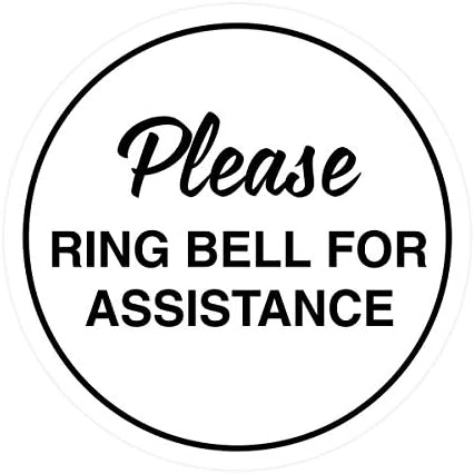 Знаци ByLITA Circle Моля, Позвънете на Звънеца, За да получите помощ Знак (Матиран Сребрист) - Малък