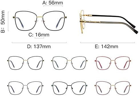 Очила за четене RESVIO за Жени, Мъже Метални Модни Кутия Пантите Квадратни Четци Ръчно изработени Rose Gold Червен