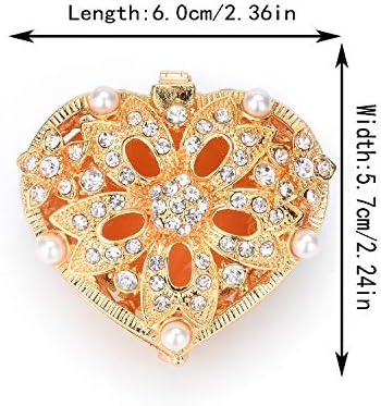 QIFU Класическата Форма на Сърце Най-Loops Украсена със Скъпоценни Камъни Кутия за Украшения Уникален Подарък за Момичета