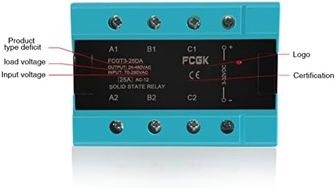 Трифазно твердотельное реле GICK DA 25A 40A 100A на постоянен ток в променлив трифазни SSR 3-32 vdc 24-480 В (Цвят: AC