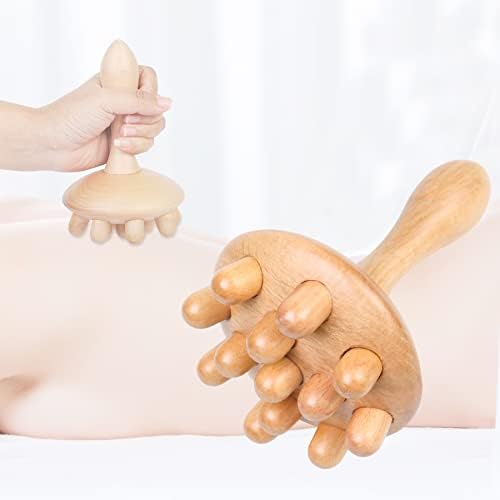 Инструменти за масаж с дървесна терапия, 5-в-1, лимфен дренаж на Масажор, Професионален комплект за Мадеротерапии, Дървен