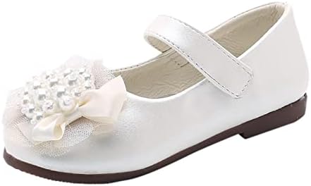 USYFAKGH/ Кожени обувки за момичета с лък, Розови обувки с цветя модел, обувки за изказвания за малки момичета, фини
